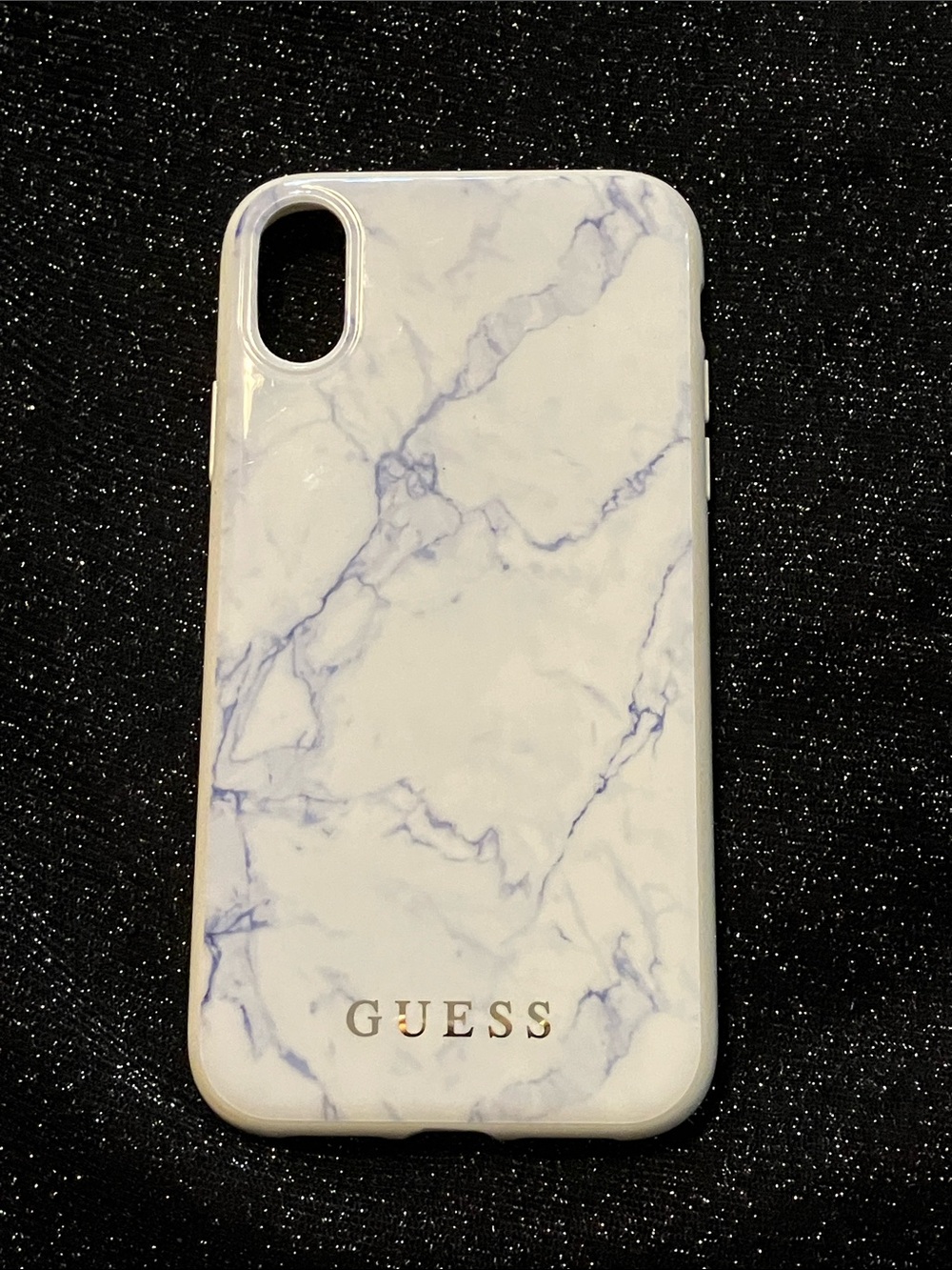 3/$25 GUESS White Marble Phone Case with Gold Logo for IPhone XR